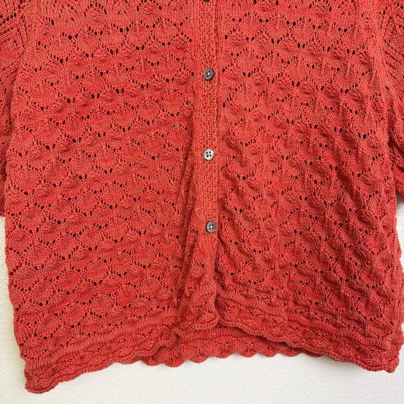 Sundance Jocelyn Cardigan Sweater Womens Large Spiced Coral Short Sleeve NWOT - Picture 3 of 9
